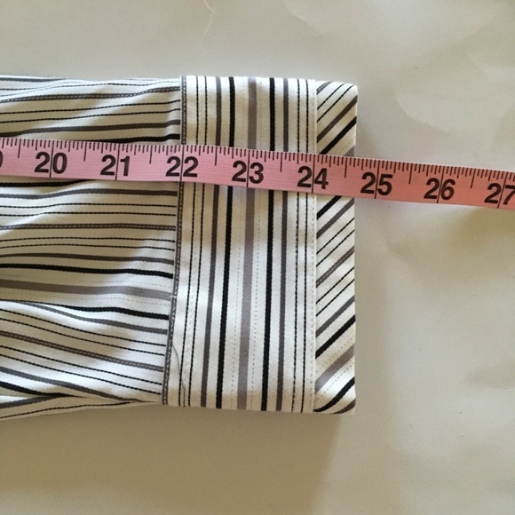 NWT Lane Bryant Gray White Metallic Striped Button Down Shirt Blouse Sz 22/24W - Picture 13 of 14